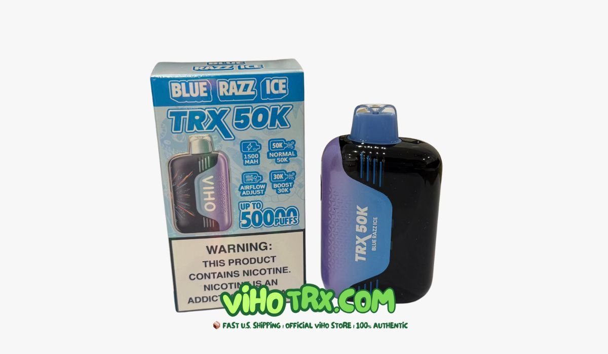 Blue Razz Ice Viho TRX Vape 50K Puffs Real Shot
