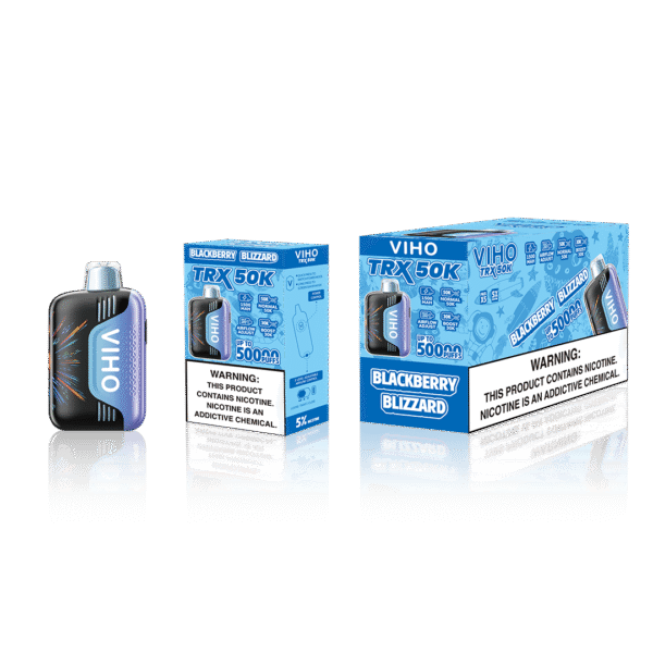 Blackberry Blizzard Viho TRX retail packaging and mid-pack box layout