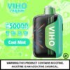 Viho TRX: 50K Puffs cool mint Flavor with Customizable Airflow