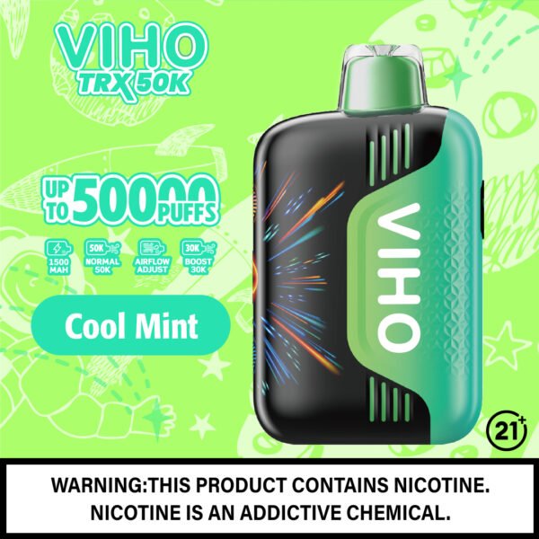Viho TRX: 50K Puffs cool mint Flavor with Customizable Airflow