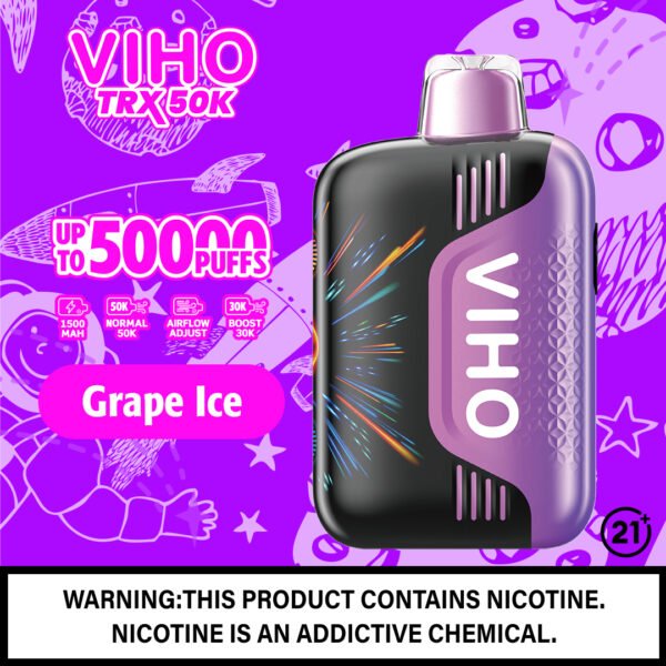 Viho TRX: 50K Puffs grape ice Flavor with Customizable Airflow
