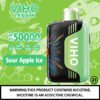 Viho TRX: 50K Puffs sour apple Flavor with Customizable Airflow