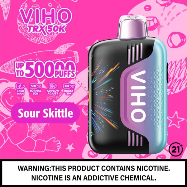 Viho TRX: 50K Puffs sour skittle Flavor with Customizable Airflow
