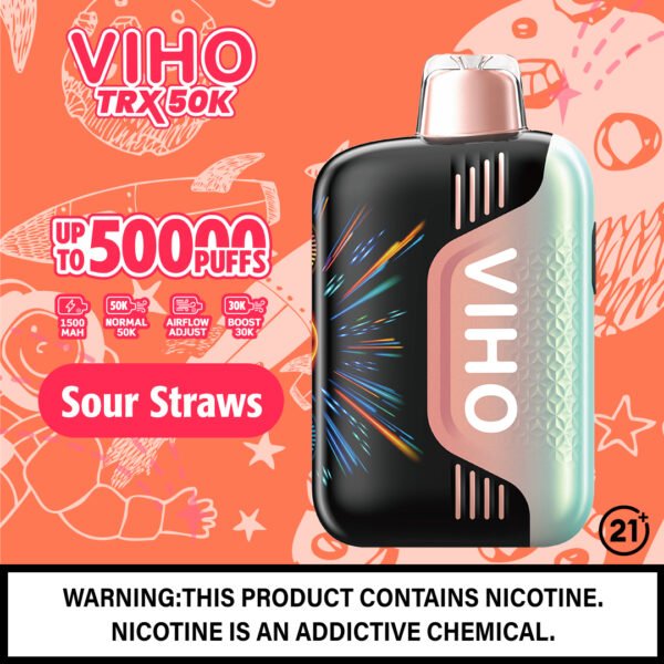 Viho TRX: 50K Puffs sour straws Flavor with Customizable Airflow