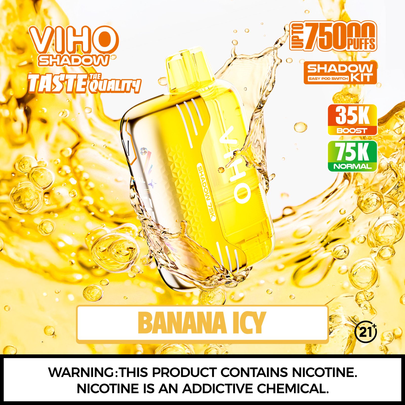 Viho Shadow 75k Disposable Kit Banana Icy Flavor