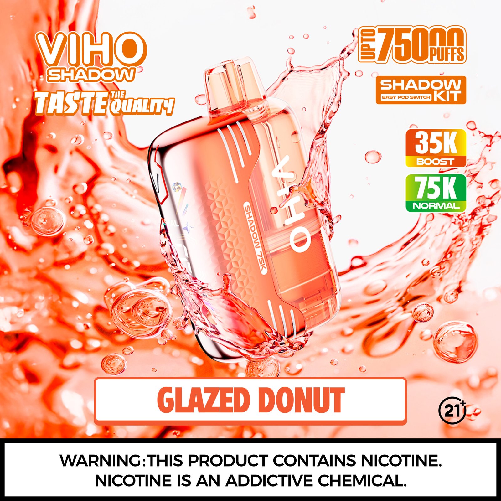 Viho Shadow 75k Disposable Kit Glazed Donut Flavor